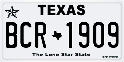TX license plate BCR1909