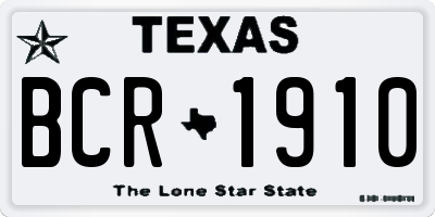 TX license plate BCR1910