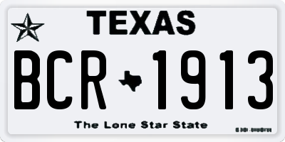 TX license plate BCR1913