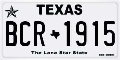 TX license plate BCR1915
