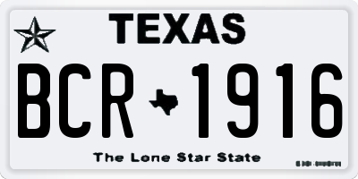 TX license plate BCR1916