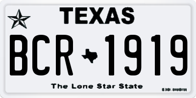 TX license plate BCR1919