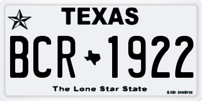 TX license plate BCR1922