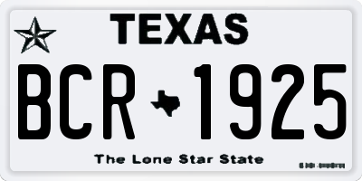 TX license plate BCR1925