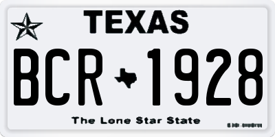 TX license plate BCR1928