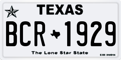 TX license plate BCR1929