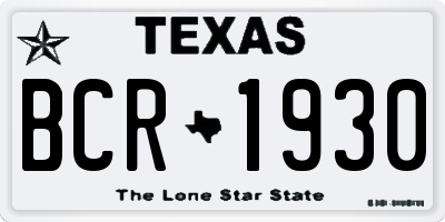 TX license plate BCR1930