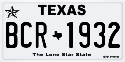TX license plate BCR1932