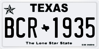 TX license plate BCR1935