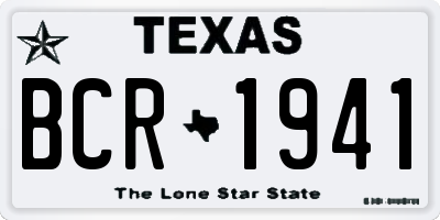 TX license plate BCR1941