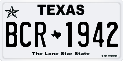 TX license plate BCR1942