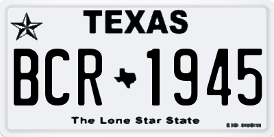 TX license plate BCR1945