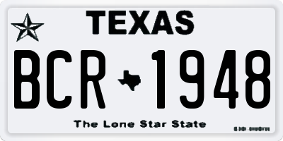 TX license plate BCR1948