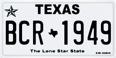 TX license plate BCR1949