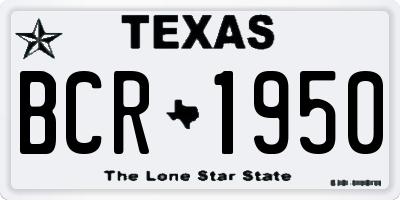 TX license plate BCR1950