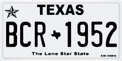 TX license plate BCR1952