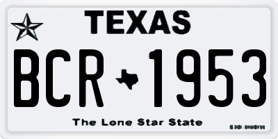TX license plate BCR1953