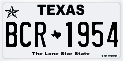 TX license plate BCR1954