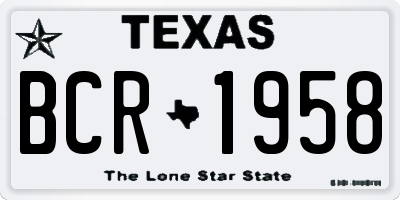 TX license plate BCR1958
