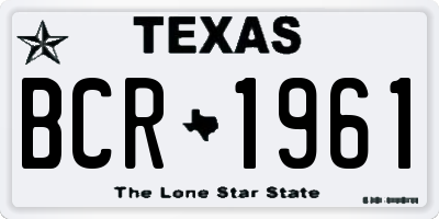 TX license plate BCR1961
