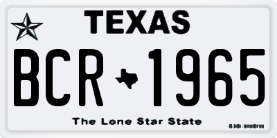 TX license plate BCR1965