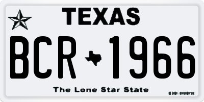 TX license plate BCR1966