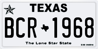 TX license plate BCR1968