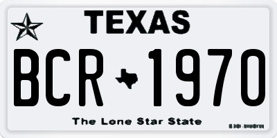 TX license plate BCR1970
