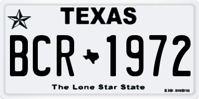 TX license plate BCR1972