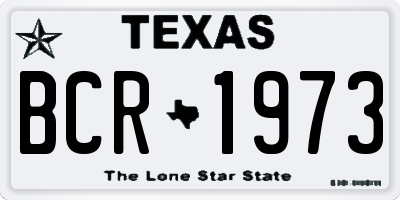 TX license plate BCR1973