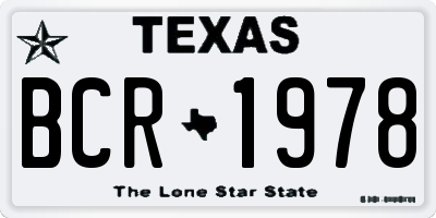 TX license plate BCR1978