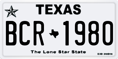 TX license plate BCR1980
