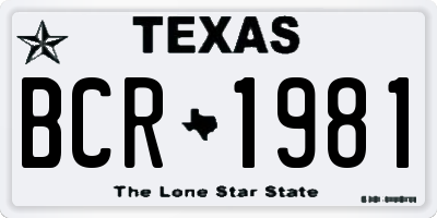 TX license plate BCR1981