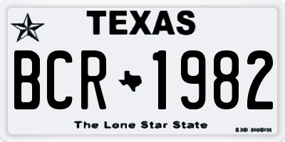 TX license plate BCR1982