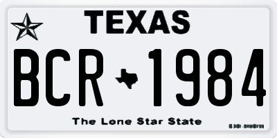 TX license plate BCR1984