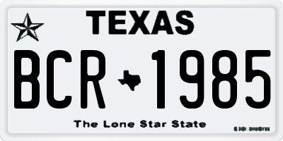 TX license plate BCR1985
