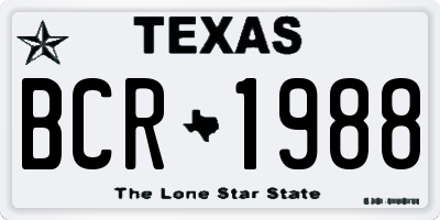 TX license plate BCR1988