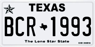TX license plate BCR1993