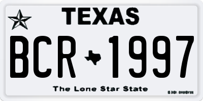 TX license plate BCR1997