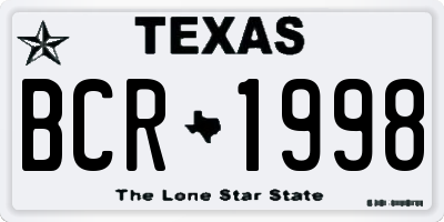 TX license plate BCR1998