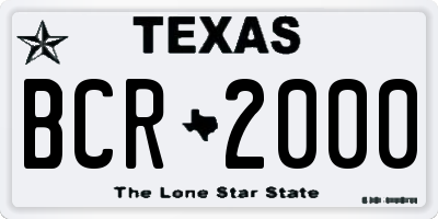 TX license plate BCR2000