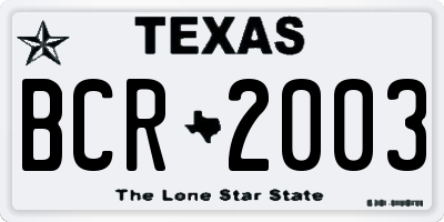 TX license plate BCR2003