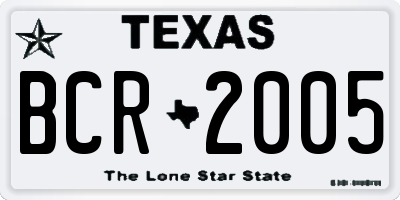 TX license plate BCR2005