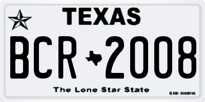 TX license plate BCR2008