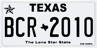 TX license plate BCR2010
