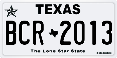 TX license plate BCR2013
