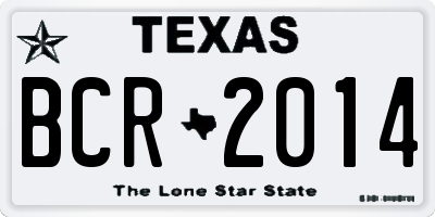 TX license plate BCR2014
