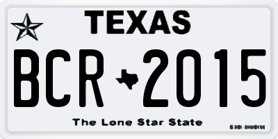 TX license plate BCR2015