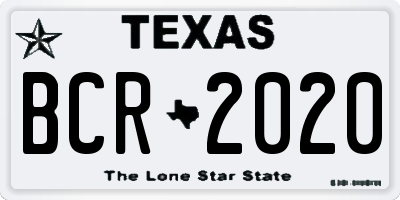 TX license plate BCR2020