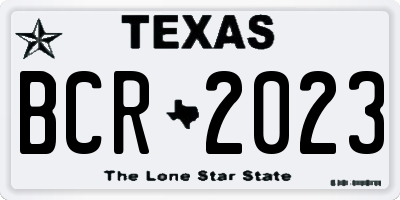 TX license plate BCR2023